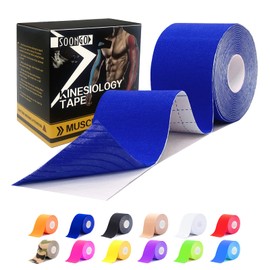 Kinesiology Tape 1 /2 /5 Rolls Soreness and Strain Elastic Waterproof Good Air Permeability Hypoallergenic 1 Roll 2 inch x 16 Foot Dark Blue