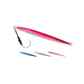 BLUEWING Fishing Saltwater Jigs Speed Jigging Slow Jigging, Jig with Hook Vertical Jigs for Saltwater Fish Artificial Lures Jigging, Pink,120g