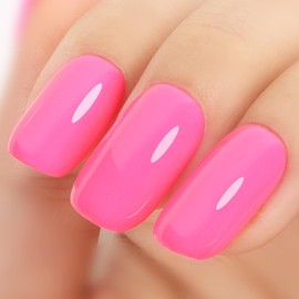TUTUYU Hot Pink Gel Nail Polish, 0.51 Fl Oz Soak Off UV LED Lamp Neon Fuchsia Pink Gel Polish for Nail Art Starter or Manicure Salon