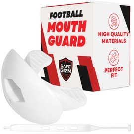 SafeGrin Football Mouth Guard – Essential Football Accessories, Mouth Guard Football, Full Mouth Protection with Strap, Braces-Friendly, Perfect Lip Guard Mouthpiece for Adult & Youth