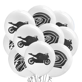 Malayan Products Motorcycle Balloons 12 Count Latex, Streetbike Birthday Decorations, 600cc 1000cc Theme, Motorsports Event Party, 12Inch Standard Size (Mix 1)