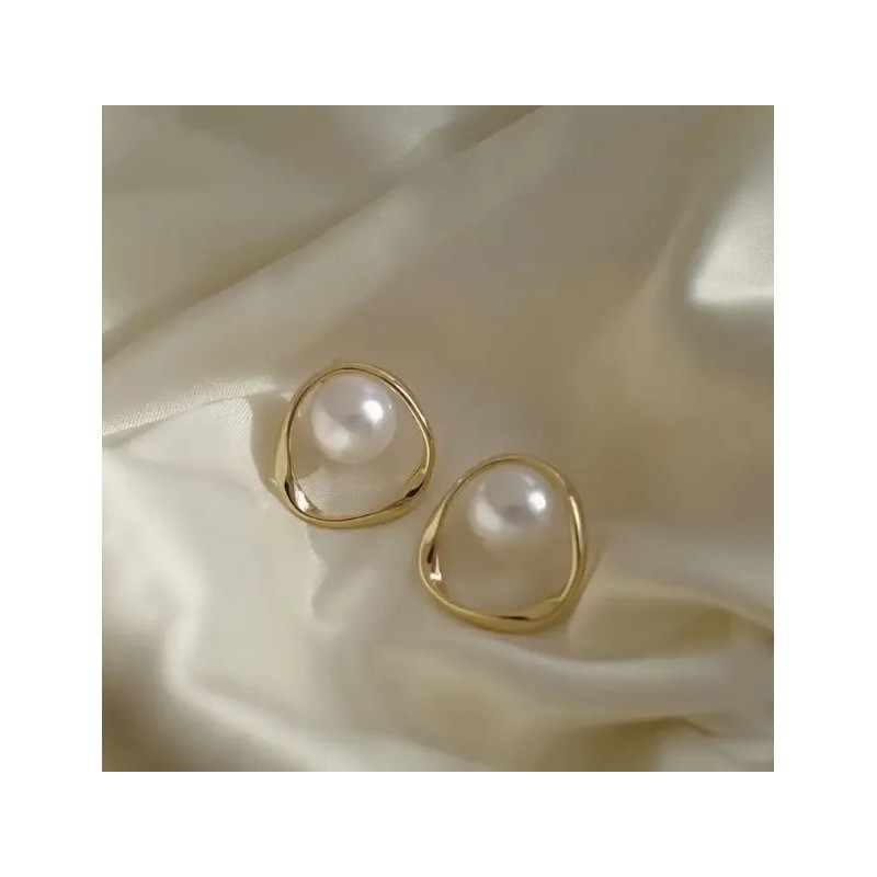 2 Par Elegante Estilo Vintage Pendientes De Perlas