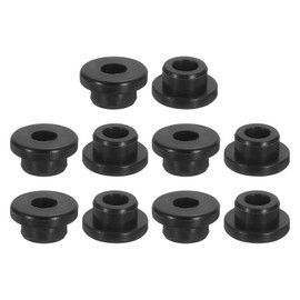 uxcell 38Pcs Rubber Grommets 5mm Drill Hole, 3mm ID Hole Top Hat Grommet Black Silicone Rubber Hole Plug Gaskets for Wiring, Automotive