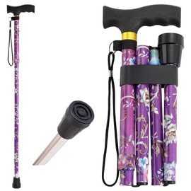 Folding Cane for Seniors, Walking Cane, Folding Cane for Seniors and Adults, Mobility aid, Folding Cane for Men and Women（Purple）