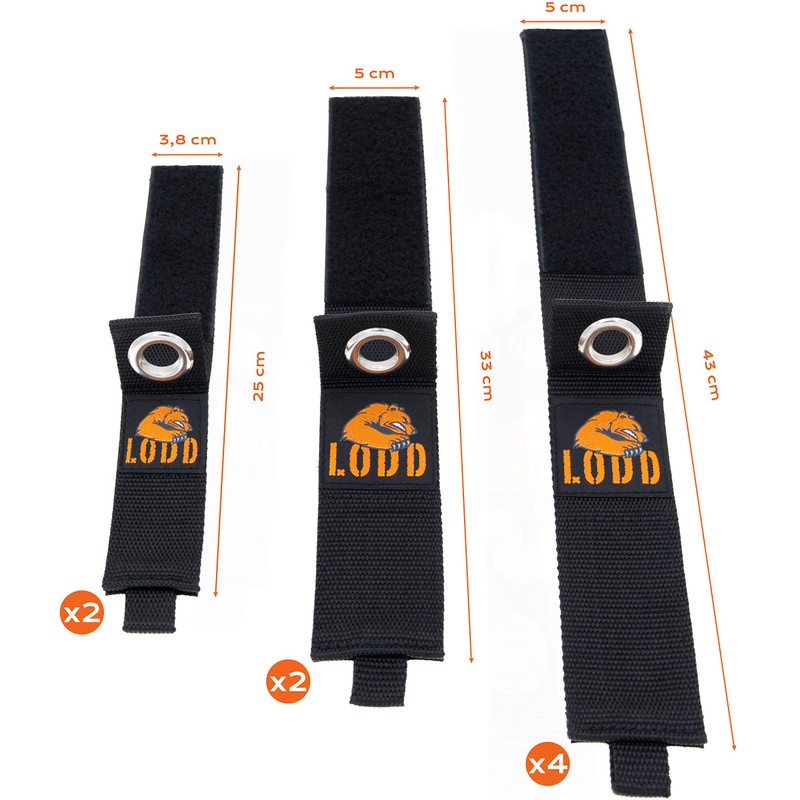 8 Velcro Fasteners for Storage, 3 Different Sizes, 2 x
