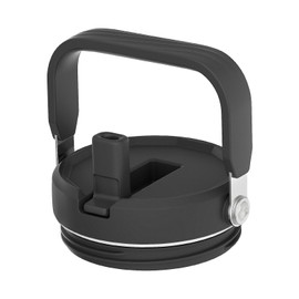 Cafezi Replacement Lid with Flip Straw and Top Handle, Replacement Lid 30oz/40oz/50oz/64oz Tumbler, Screw On Lid (Black)