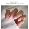 JMEOWIO Semi Cured Gel Strips Nail Art Sticker Wrap Glitter