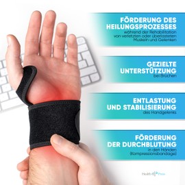 Health Press® Wrist Wraps - 1 x Wrist Support - Wrist Support - Wrist Relief & Stabilisation - Compression Wrist Guards - Support Braces for Wrists Right / Left