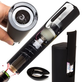 OxGord Electric Wine Opener with Automatic Corkscrew and Foil Remover for Bottles - Stainless Steel - 2016 Newly Designed Model