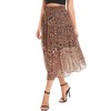 DIASHINY Women's Leopard Print Skirts High Waist Layered Elastic Waist