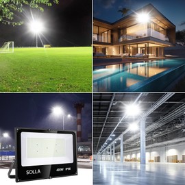 400W LED Flood Light Outdoor, 40000LM 6000K Daylight White 110-265V, 2400W Equivalent Super Bright FloodLight, IP66 Waterproof Commercial Lighting for Sports Fields, Counts, Arena, Stadium