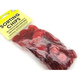 Red Plastic Sorting Chips 19MM 250ea
