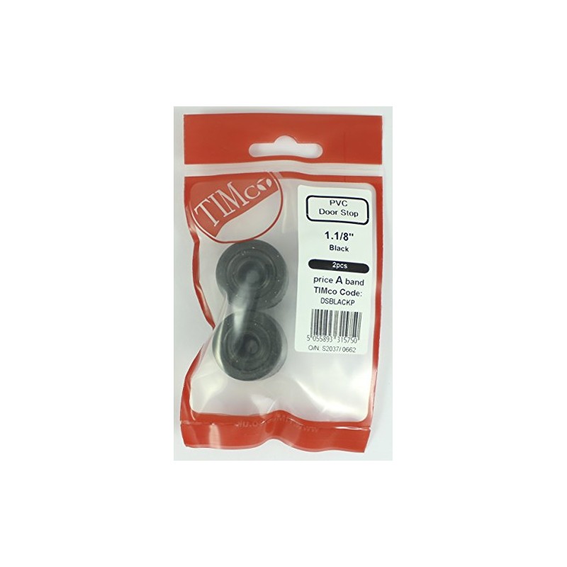 TIMco DSBLACKP PVC Door Stop 21 x 32mm - Black