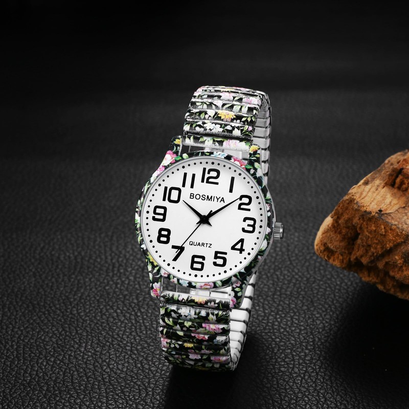 OIDEA Unisex Watch Elastic Bohemian: Boho Elastic Wrist Watch Printed