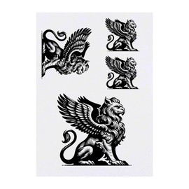 Azeeda 4 x 'Majestätischer Greif' Temporäre Tattoos - Wasserfest, Hautfreundlich & Ungiftig · Transfers in Verschiedenen Größen (TO00073220)