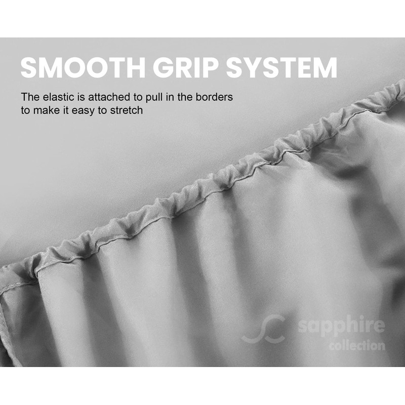 Sapphire Collection Luxury Percale Non Iron Silver Fitted Sheet Size