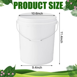 Gerrii 10 Pack White Plastic Bucket with Handle and Lid Food Storage Bucket Containers All Purpose Pail for Multipurpose Paint Water Art Crafts Projects Garage Organization (White,2.6 Gallon)