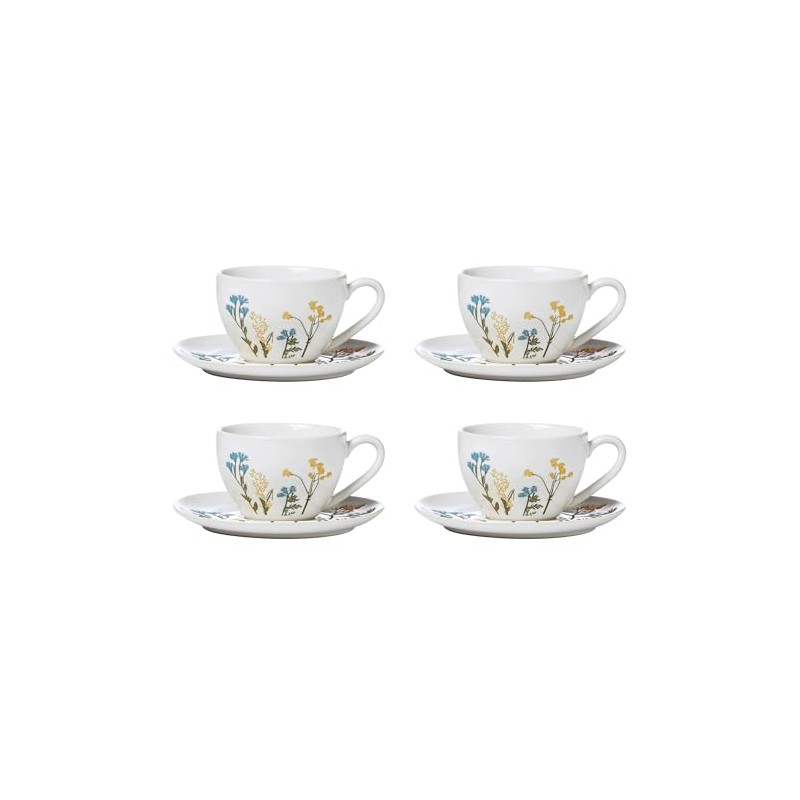 Lenox 896612 Wildflowers 8-Piece Espresso Cups & Saucers Set