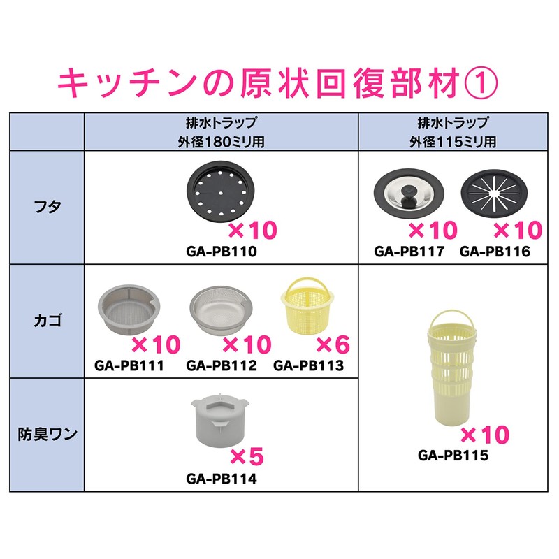 GAONA GA-PB116 Chrysanthemum Cracked Lid for Sinks, 10 Pieces