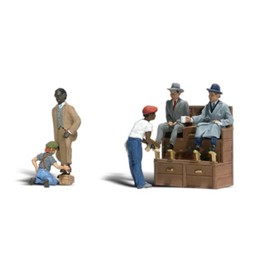 Woodland Scenics A2176 Shoe Shine with Shoe Shine Bench Figures Scale N 1:160 Shoe Shiners