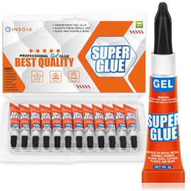 Super Glue Gel Clear Non-Drip, 12 X 3g All Purpose Strong Adhesive Ca Glue Quick Dry Instant Glue for Plastic, Metal, Ceramic, Shoe, Wood, Leather, Model, Aquarium, Rhinestone, Jewelry and DIY Crafts