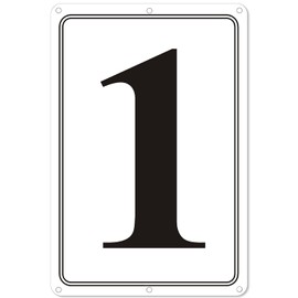i-CowFun Premium Aluminum Number Signs 1, 12" X 8" Numbered Signs for Parking Lots and Outdoor Use, Metal Number Sign, Long Lasting, Fade-Resistant, Easy Mounting, High Visibility