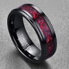 Corato 8mm Men's Black Celtic Dragon Tungsten Ring Inlaid with