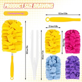 4 Dust Magnet Refill Pack, Dust Magnet Starter Kit, Set of Duster Cleaning Brushes, Washable for Dust Magnet Duster High-Quality Duster for Dust Magnet Telescopic Rod