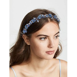 IYOU Rhinestone Crystal Headband for Women Navy Blue Hair Accessories Gemstone Beads Party Birthday Hair Bands for Women and Girls