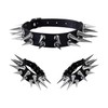 Manfnee Leather Studded Spike Bracelet Choker Punk Gothic Metal Rivet