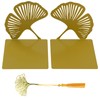 Metal Bookends, Gingko Bookend, Decorative Metal Book Stand Set in