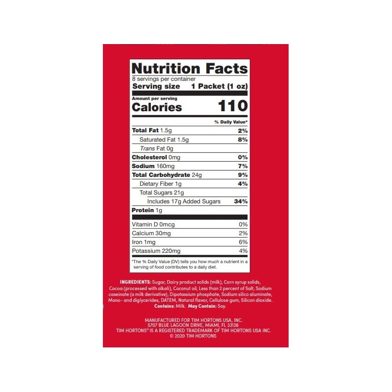 Tim Hortons Hot Cocoa Mix Packets, Smooth & Creamy, 40