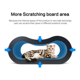TTCAT Cat Scratching Pad, 2 in 1 Corrugated Cardboard Cat Scratcher Lounge for Indoor Cats, Durable Cat Scratching Board Reversible with Catnip for Furniture Protection.