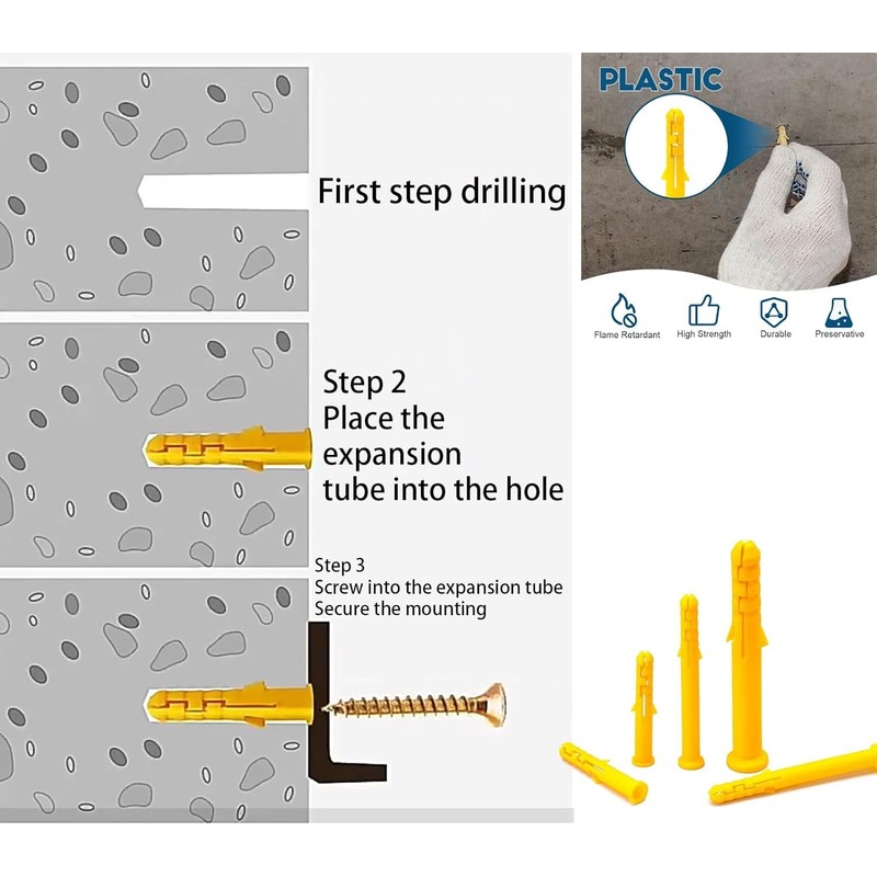 LEDSone 500 Piece Yellow Dowel Set Assorted Brick Masonry Drywall