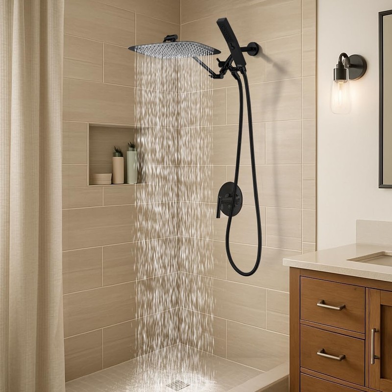 G-Promise All Metal 12 Inch Dual Square Shower Head with