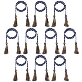 D DODOU 10 Pieces Graduation Cords Polyester Graduation Honor Braided Cords with Sewing Tassels for Bachelor, Master, Doctor 68" Long (Royal Blue Gold)