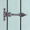Black Cast Iron Spear Hinges Leaf Design Pair - 6