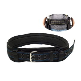 SSDH Heavy Duty Work Belt Scaffolding Professional Heavy Duty Leather Work Tool Belt Holds Most Carpenter and Contractor Bags, Clips and Tool Racks for Worker Jobs (Blue)