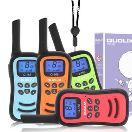 QUOLIX Walkie-talkies for Kids 4 Pack, Rechargeable Kids Walkie-talkies with Long Range, 2 3 4 5 Year Old Boys Girls Birthday Gift & Toys for Xmas