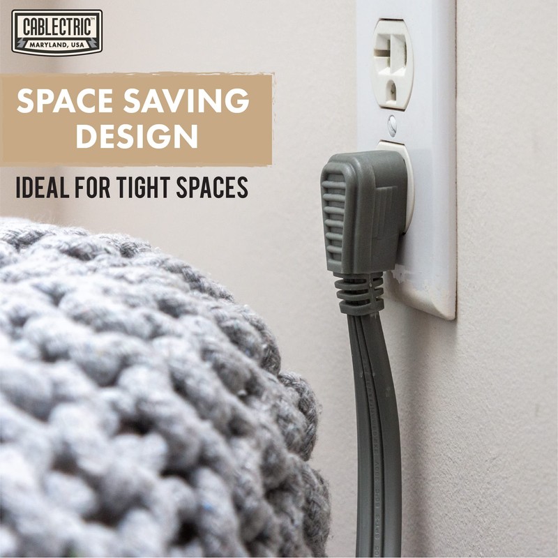 Cablectric 12 Foot Appliance Extension Cord, Gray - 14 Gauge