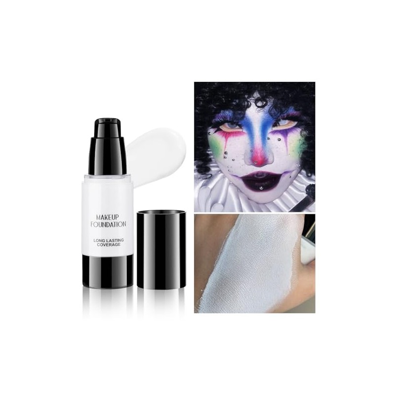 Pintura Facial Blanca Halloween Maquillaje Base Líquida Cara 30ml Profesional