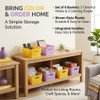 Small Plastic Baskets 6-Pack, Open Storage Weave Baskets Mixed Color,