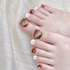 Lyvora Handmade False Nail for Feet, Crystal Rhinestones, Silver Glitter,