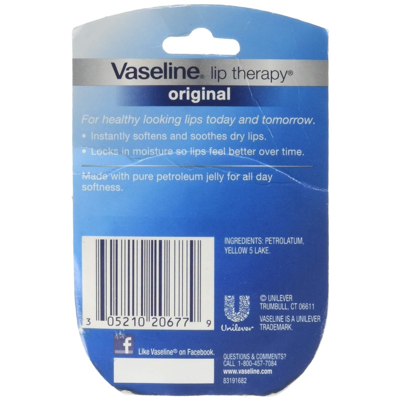 Vaseline Lip Therapy Original, .25 oz (Pack of 2)