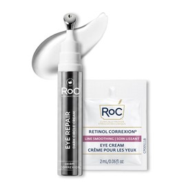 RoC Derm Correxion Retinol Eye Repair Dark Circle Cream Treatment with Niacinamide, Resveratrol, Proxygen for puffy eyes, wrinkles, and crow's feet with Line Smoothing Eye Packette