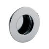Circular Low Profile Recessed Flush Pull - 80mm Diameter- Bright