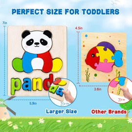 BOZE SUPOD Toddler Puzzles,Wooden Puzzles for Todder 1 2 3 Years Old Boys Girls Eco Friendly Wooden Toys Educational Preschool Gift for Kids(6 Pack)