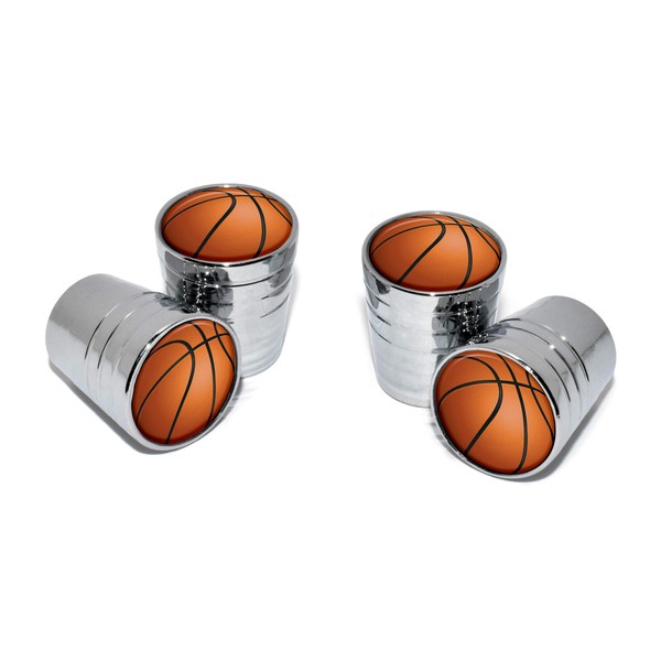 Elektroplate Basketball Bright Chrome Aluminum Tire Valve Stem Caps |