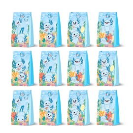 WADACIPPSELLER 12Pcs Blue Axolotl Party Favor Bags Gift Bags Candy Bags for Blue Axolotl Birthday Party Supplies