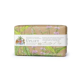 Ministry of Soap Natural Wellbeing Wrapped Soap Uplift, Naturally Coloured, Triple-Milled Soap, Wild Mint and Avocado 200g